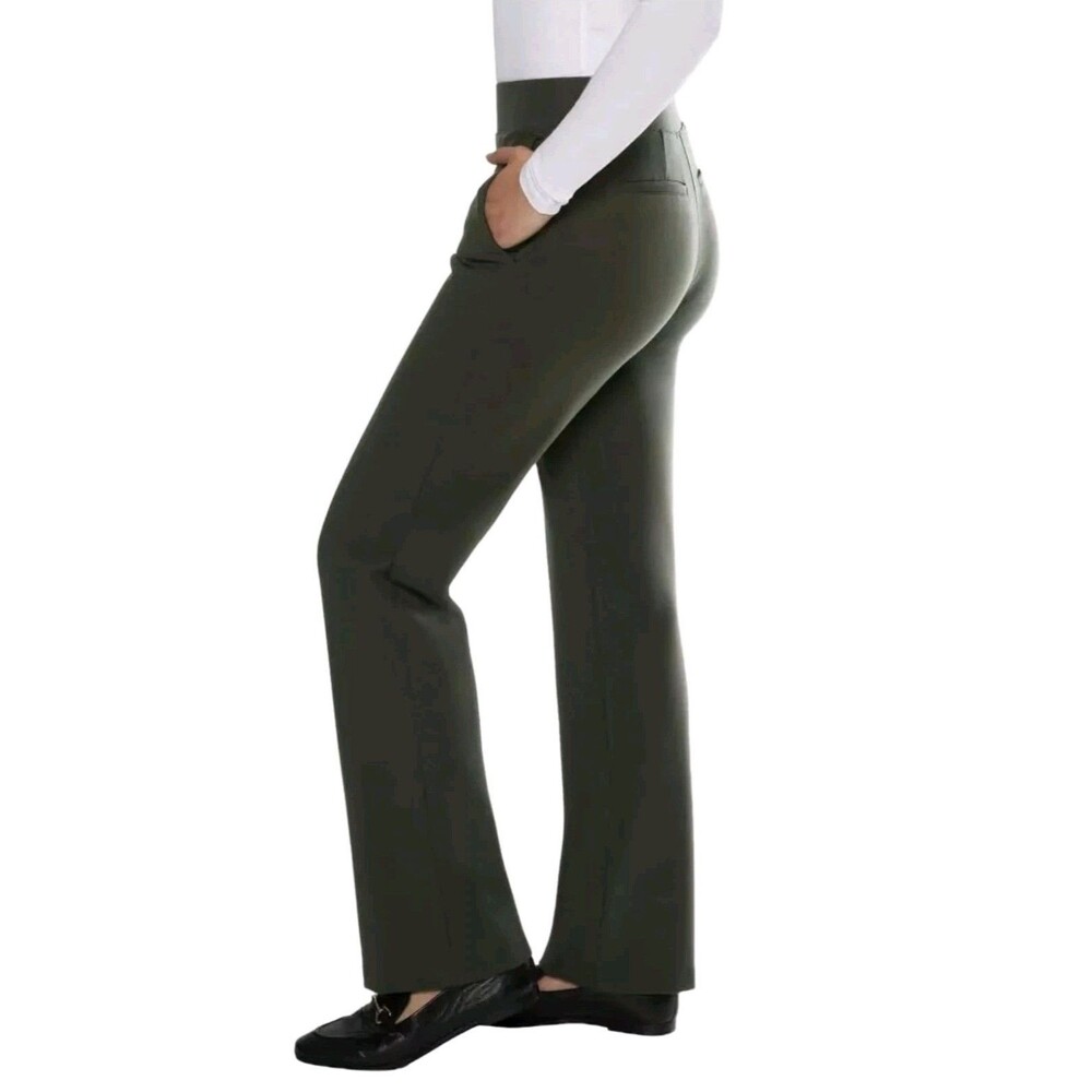 MATTY M Women's M High Rise Pull-on Straight Leg Stretch Knit Dress Pant Olive